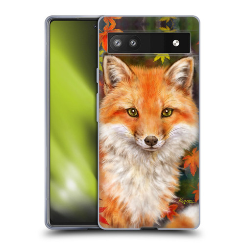 Kayomi Harai Animals And Fantasy Fox With Autumn Leaves Soft Gel Case for Google Pixel 6a