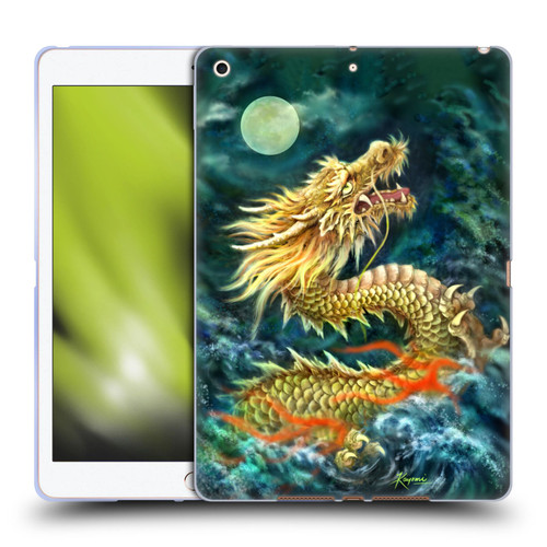 Kayomi Harai Animals And Fantasy Asian Dragon In The Moon Soft Gel Case for Apple iPad 10.2 2019/2020/2021