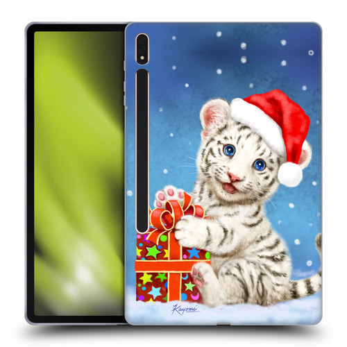 Kayomi Harai Animals And Fantasy White Tiger Christmas Gift Soft Gel Case for Samsung Galaxy Tab S8 Plus