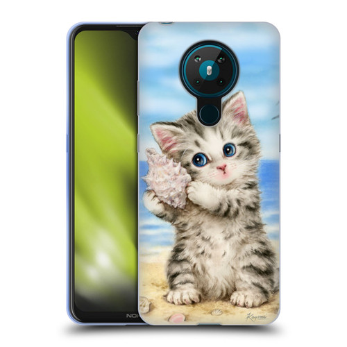 Kayomi Harai Animals And Fantasy Seashell Kitten At Beach Soft Gel Case for Nokia 5.3