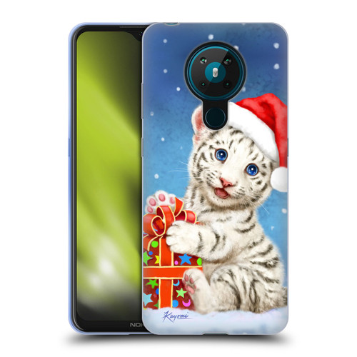 Kayomi Harai Animals And Fantasy White Tiger Christmas Gift Soft Gel Case for Nokia 5.3
