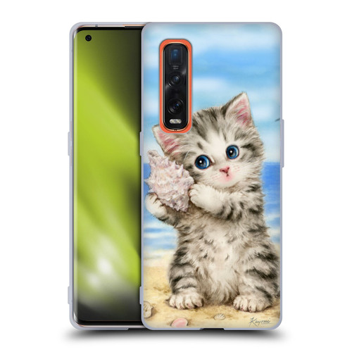 Kayomi Harai Animals And Fantasy Seashell Kitten At Beach Soft Gel Case for OPPO Find X2 Pro 5G