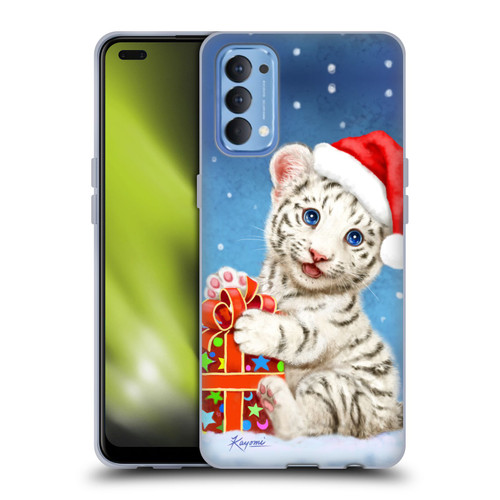Kayomi Harai Animals And Fantasy White Tiger Christmas Gift Soft Gel Case for OPPO Reno 4 5G
