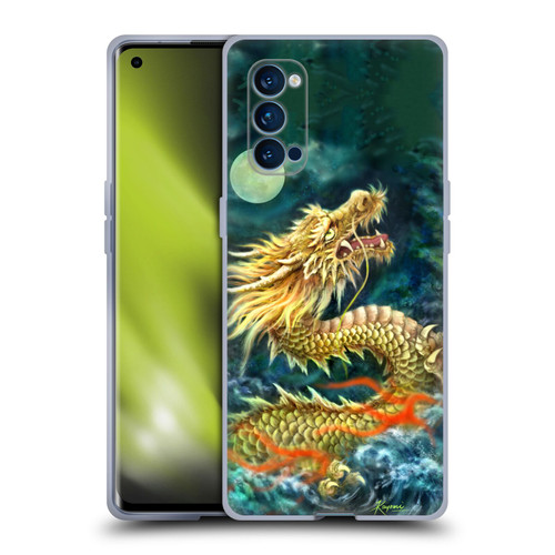 Kayomi Harai Animals And Fantasy Asian Dragon In The Moon Soft Gel Case for OPPO Reno 4 Pro 5G