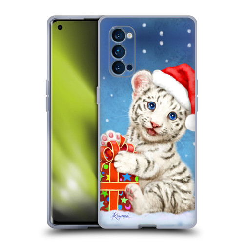 Kayomi Harai Animals And Fantasy White Tiger Christmas Gift Soft Gel Case for OPPO Reno 4 Pro 5G