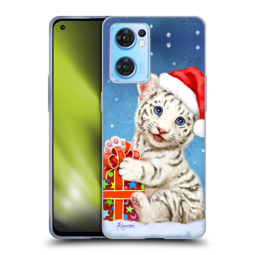 Kayomi Harai Animals And Fantasy White Tiger Christmas Gift Soft Gel Case for OPPO Reno7 5G / Find X5 Lite