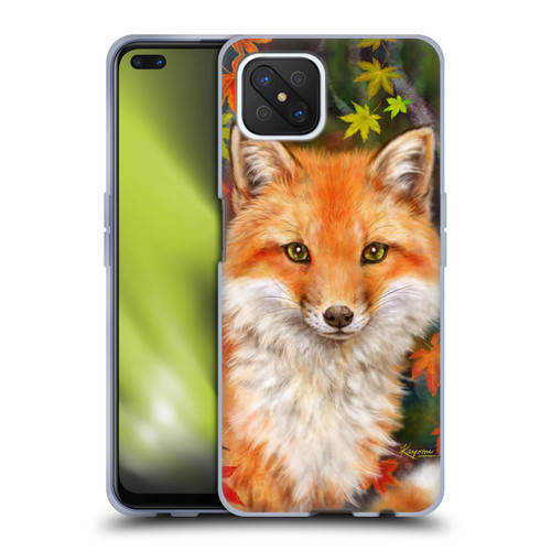 Kayomi Harai Animals And Fantasy Fox With Autumn Leaves Soft Gel Case for OPPO Reno4 Z 5G