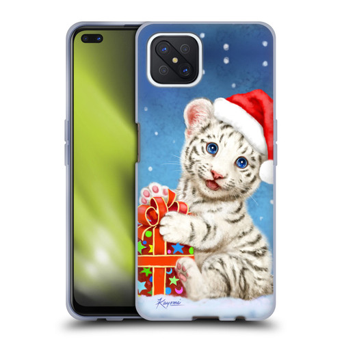 Kayomi Harai Animals And Fantasy White Tiger Christmas Gift Soft Gel Case for OPPO Reno4 Z 5G