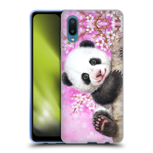 Kayomi Harai Animals And Fantasy Cherry Blossom Panda Soft Gel Case for Samsung Galaxy A02/M02 (2021)