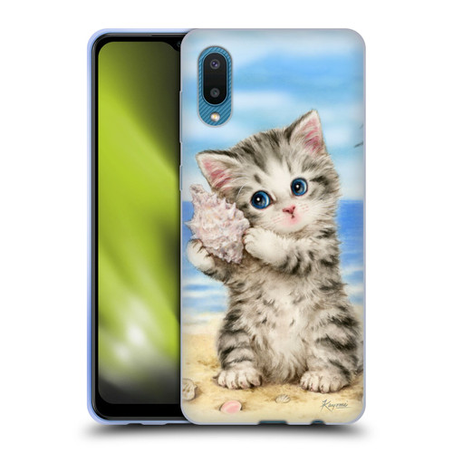 Kayomi Harai Animals And Fantasy Seashell Kitten At Beach Soft Gel Case for Samsung Galaxy A02/M02 (2021)