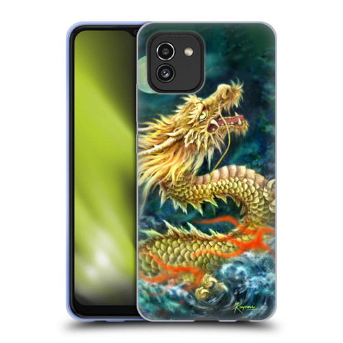 Kayomi Harai Animals And Fantasy Asian Dragon In The Moon Soft Gel Case for Samsung Galaxy A03 (2021)