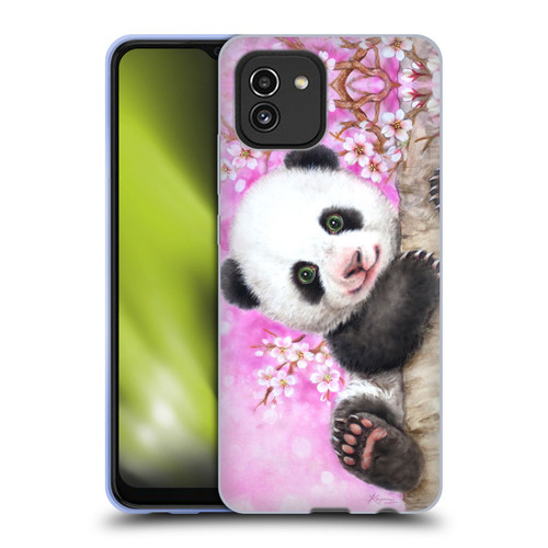 Kayomi Harai Animals And Fantasy Cherry Blossom Panda Soft Gel Case for Samsung Galaxy A03 (2021)