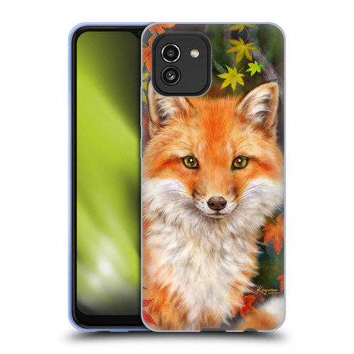 Kayomi Harai Animals And Fantasy Fox With Autumn Leaves Soft Gel Case for Samsung Galaxy A03 (2021)