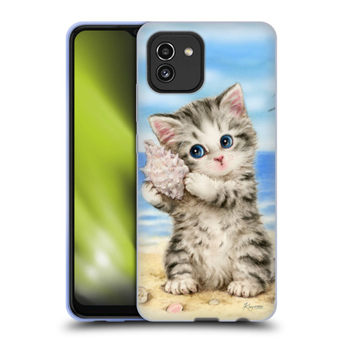 Kayomi Harai Animals And Fantasy Seashell Kitten At Beach Soft Gel Case for Samsung Galaxy A03 (2021)