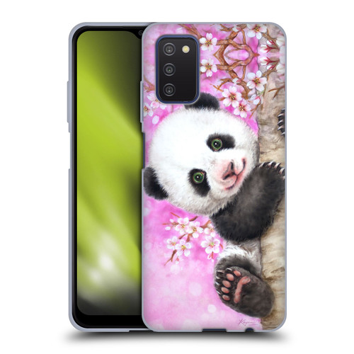 Kayomi Harai Animals And Fantasy Cherry Blossom Panda Soft Gel Case for Samsung Galaxy A03s (2021)
