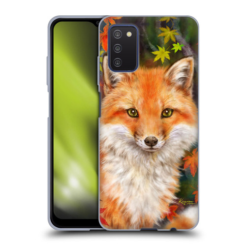 Kayomi Harai Animals And Fantasy Fox With Autumn Leaves Soft Gel Case for Samsung Galaxy A03s (2021)