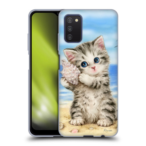 Kayomi Harai Animals And Fantasy Seashell Kitten At Beach Soft Gel Case for Samsung Galaxy A03s (2021)