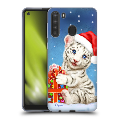 Kayomi Harai Animals And Fantasy White Tiger Christmas Gift Soft Gel Case for Samsung Galaxy A21 (2020)