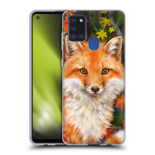 Kayomi Harai Animals And Fantasy Fox With Autumn Leaves Soft Gel Case for Samsung Galaxy A21s (2020)