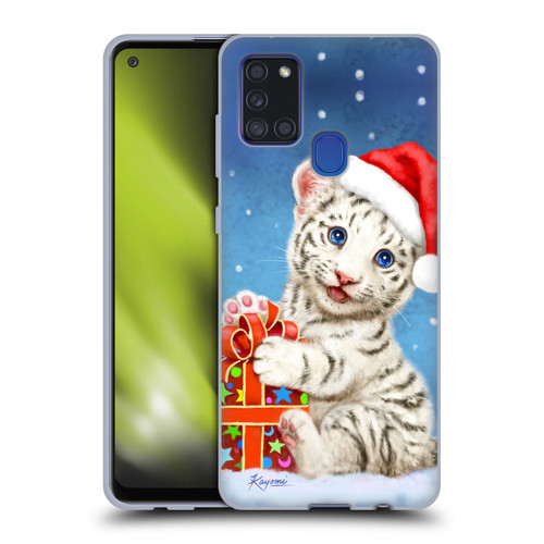 Kayomi Harai Animals And Fantasy White Tiger Christmas Gift Soft Gel Case for Samsung Galaxy A21s (2020)
