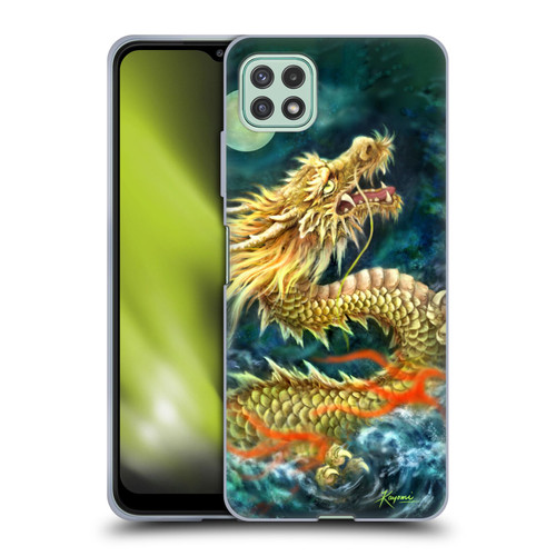 Kayomi Harai Animals And Fantasy Asian Dragon In The Moon Soft Gel Case for Samsung Galaxy A22 5G / F42 5G (2021)