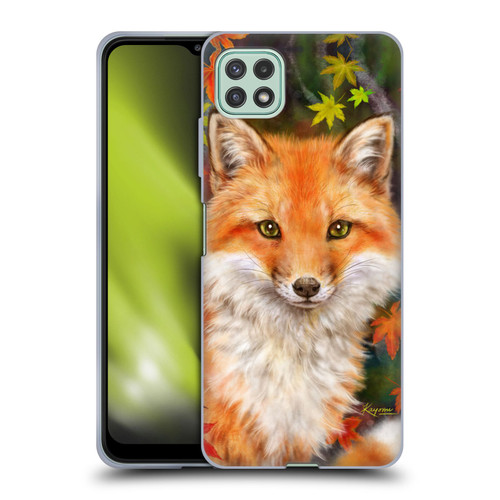 Kayomi Harai Animals And Fantasy Fox With Autumn Leaves Soft Gel Case for Samsung Galaxy A22 5G / F42 5G (2021)