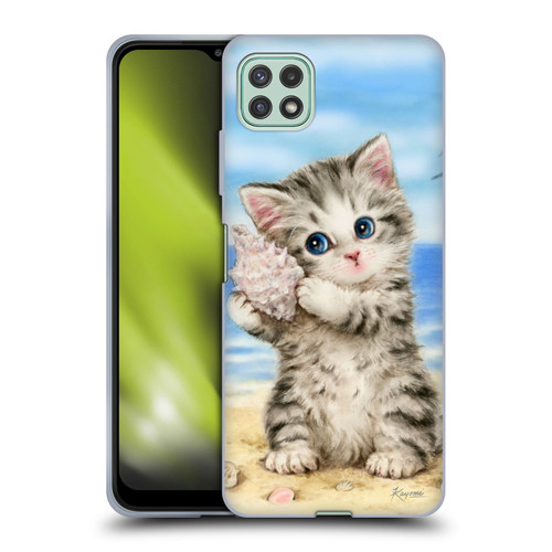 Kayomi Harai Animals And Fantasy Seashell Kitten At Beach Soft Gel Case for Samsung Galaxy A22 5G / F42 5G (2021)
