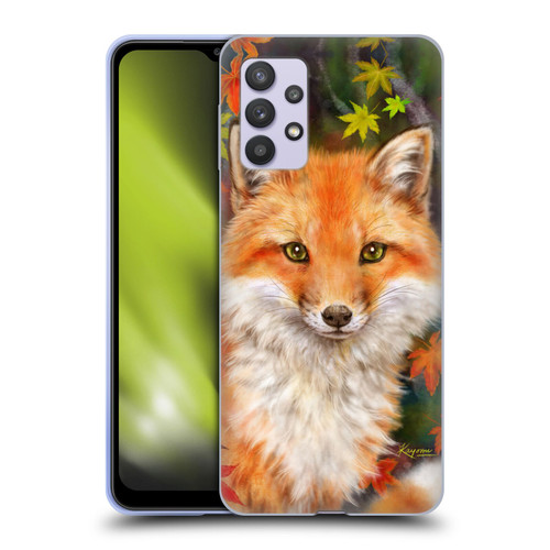 Kayomi Harai Animals And Fantasy Fox With Autumn Leaves Soft Gel Case for Samsung Galaxy A32 5G / M32 5G (2021)