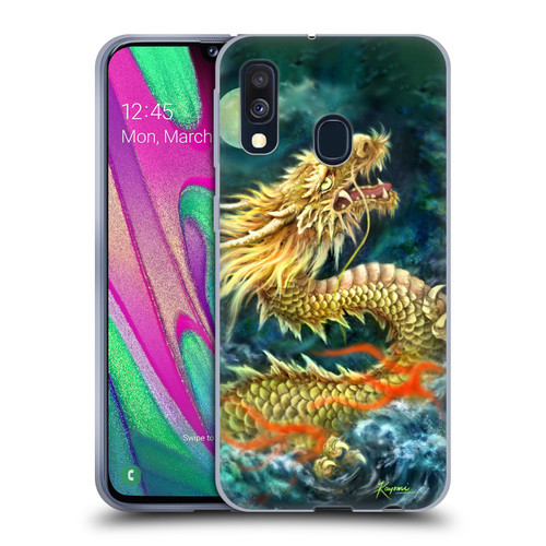 Kayomi Harai Animals And Fantasy Asian Dragon In The Moon Soft Gel Case for Samsung Galaxy A40 (2019)