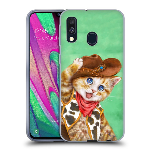 Kayomi Harai Animals And Fantasy Cowboy Kitten Soft Gel Case for Samsung Galaxy A40 (2019)
