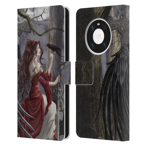 Nene Thomas Deep Forest Dark Angel Fairy With Raven Leather Book Wallet Case Cover For Huawei Mate 40 Pro 5G