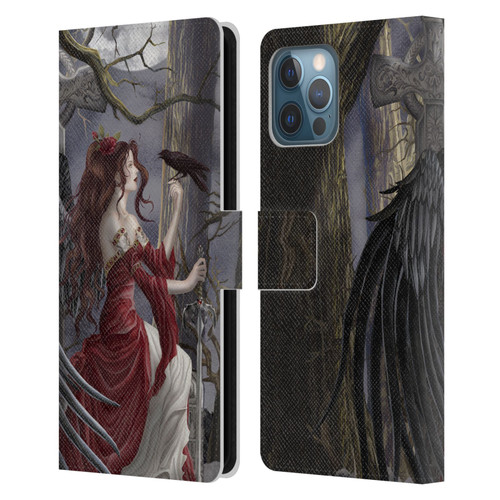 Nene Thomas Deep Forest Dark Angel Fairy With Raven Leather Book Wallet Case Cover For Apple iPhone 12 Pro Max