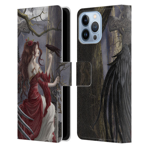 Nene Thomas Deep Forest Dark Angel Fairy With Raven Leather Book Wallet Case Cover For Apple iPhone 13 Pro Max