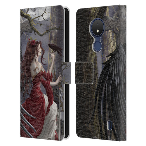 Nene Thomas Deep Forest Dark Angel Fairy With Raven Leather Book Wallet Case Cover For Nokia C21