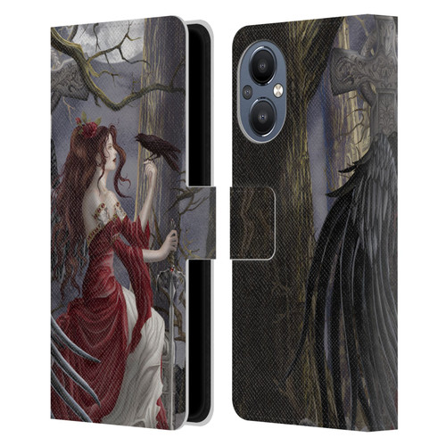 Nene Thomas Deep Forest Dark Angel Fairy With Raven Leather Book Wallet Case Cover For OnePlus Nord N20 5G