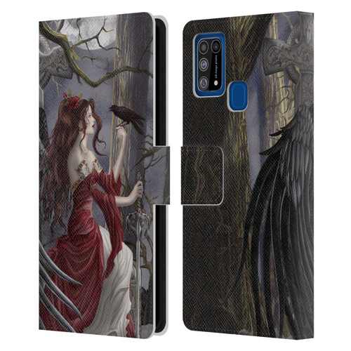 Nene Thomas Deep Forest Dark Angel Fairy With Raven Leather Book Wallet Case Cover For Samsung Galaxy M31 (2020)