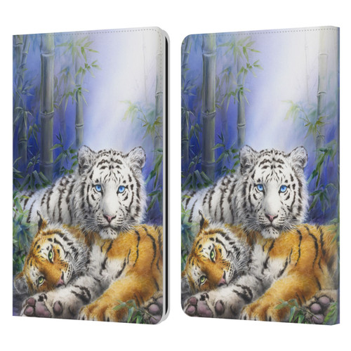 Kayomi Harai Animals And Fantasy Asian Tiger Couple Leather Book Wallet Case Cover For Amazon Kindle Paperwhite 1 / 2 / 3