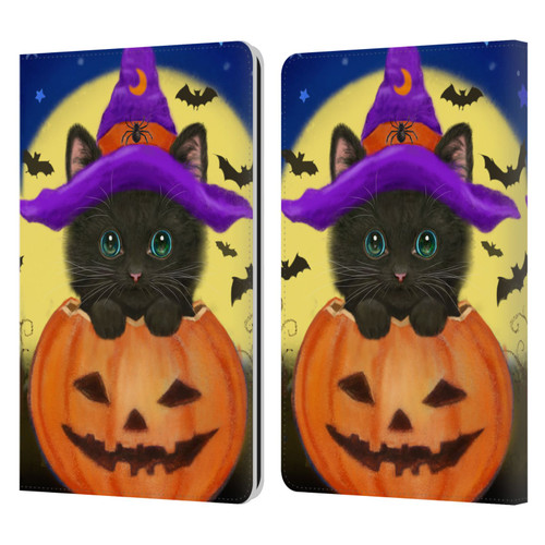 Kayomi Harai Animals And Fantasy Halloween With Cat Leather Book Wallet Case Cover For Amazon Kindle Paperwhite 1 / 2 / 3