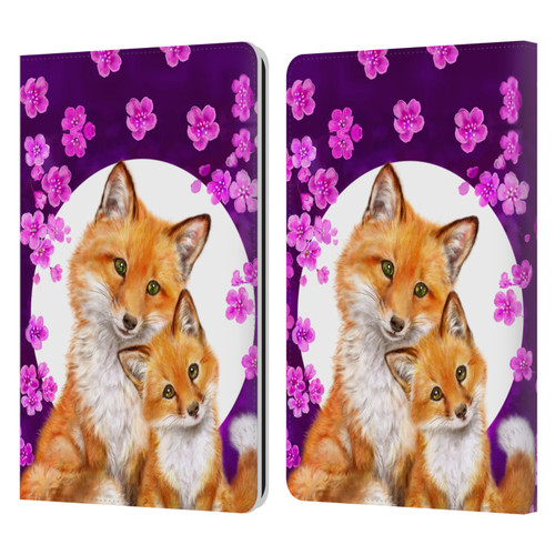 Kayomi Harai Animals And Fantasy Mother & Baby Fox Leather Book Wallet Case Cover For Amazon Kindle Paperwhite 1 / 2 / 3