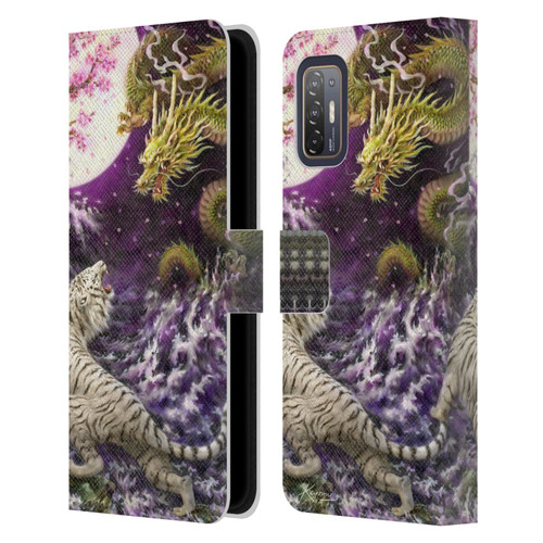 Kayomi Harai Animals And Fantasy Asian Tiger & Dragon Leather Book Wallet Case Cover For HTC Desire 21 Pro 5G