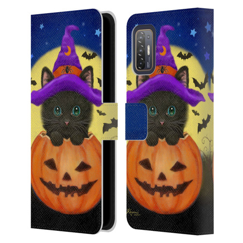 Kayomi Harai Animals And Fantasy Halloween With Cat Leather Book Wallet Case Cover For HTC Desire 21 Pro 5G