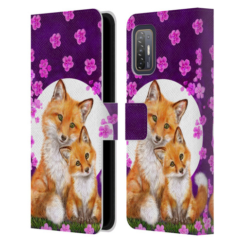 Kayomi Harai Animals And Fantasy Mother & Baby Fox Leather Book Wallet Case Cover For HTC Desire 21 Pro 5G