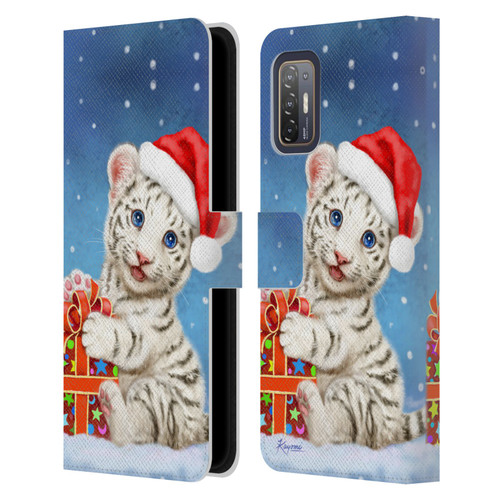 Kayomi Harai Animals And Fantasy White Tiger Christmas Gift Leather Book Wallet Case Cover For HTC Desire 21 Pro 5G