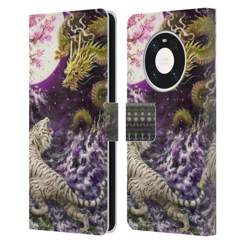 Kayomi Harai Animals And Fantasy Asian Tiger & Dragon Leather Book Wallet Case Cover For Huawei Mate 40 Pro 5G
