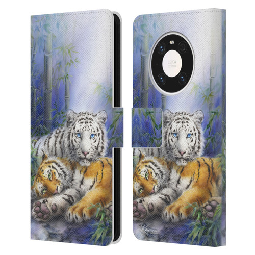 Kayomi Harai Animals And Fantasy Asian Tiger Couple Leather Book Wallet Case Cover For Huawei Mate 40 Pro 5G