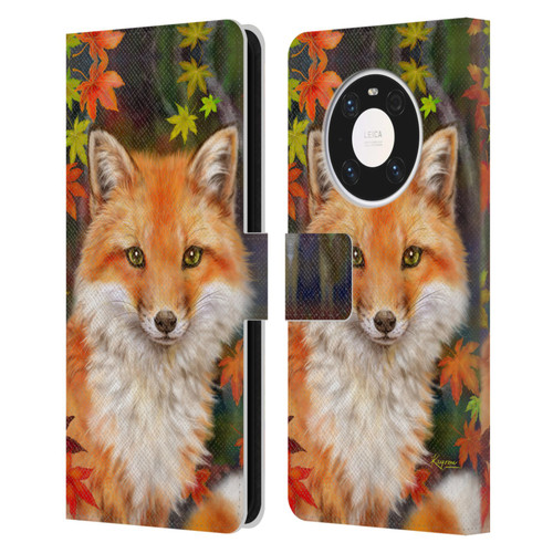 Kayomi Harai Animals And Fantasy Fox With Autumn Leaves Leather Book Wallet Case Cover For Huawei Mate 40 Pro 5G