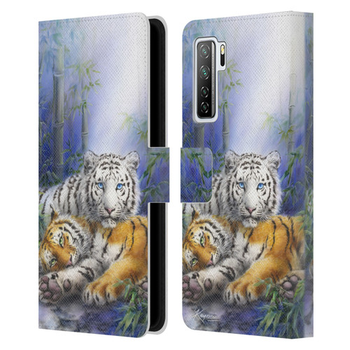 Kayomi Harai Animals And Fantasy Asian Tiger Couple Leather Book Wallet Case Cover For Huawei Nova 7 SE/P40 Lite 5G