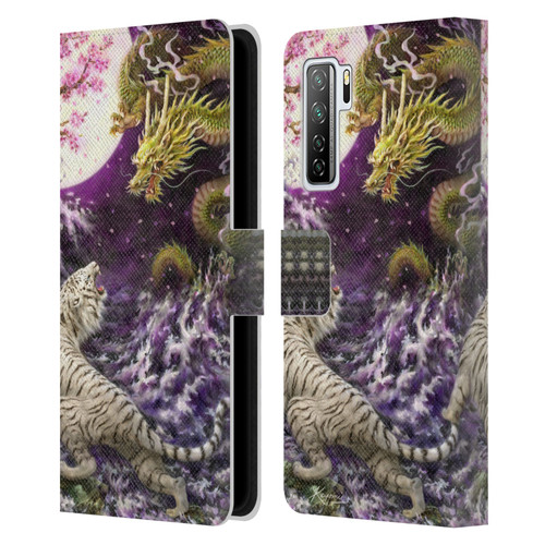 Kayomi Harai Animals And Fantasy Asian Tiger & Dragon Leather Book Wallet Case Cover For Huawei Nova 7 SE/P40 Lite 5G