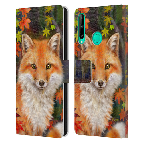 Kayomi Harai Animals And Fantasy Fox With Autumn Leaves Leather Book Wallet Case Cover For Huawei P40 lite E