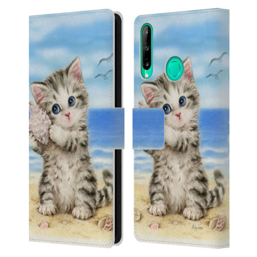 Kayomi Harai Animals And Fantasy Seashell Kitten At Beach Leather Book Wallet Case Cover For Huawei P40 lite E